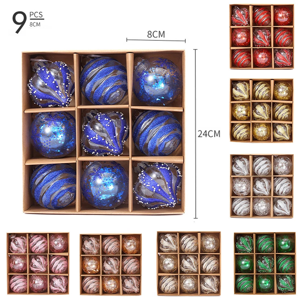 12/9/4/3PCS Christmas Balls Christmas Tree Ornaments Ball 8/6cm Xmas Hanging Tree Pendants Home Party Decor 2024 New Year Gifts Oasis Select