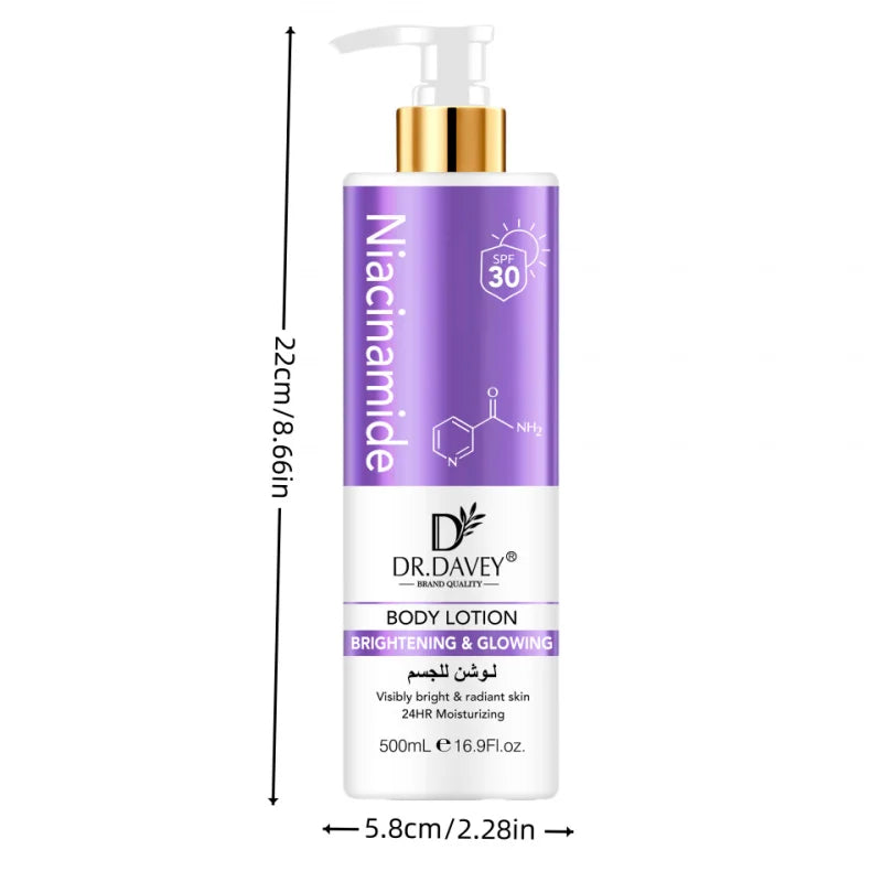 DR.DAVEY 500ml Niacinamide Body Lotion – Hydrating & Lightweight