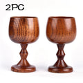Handmade Natural Spruce wood Goblet Cup Environmental Classical Wine Glass Round Red Wine Teapcup Solid Wooden Goblets Drinkware Oasis Select 2PC 101-200ml