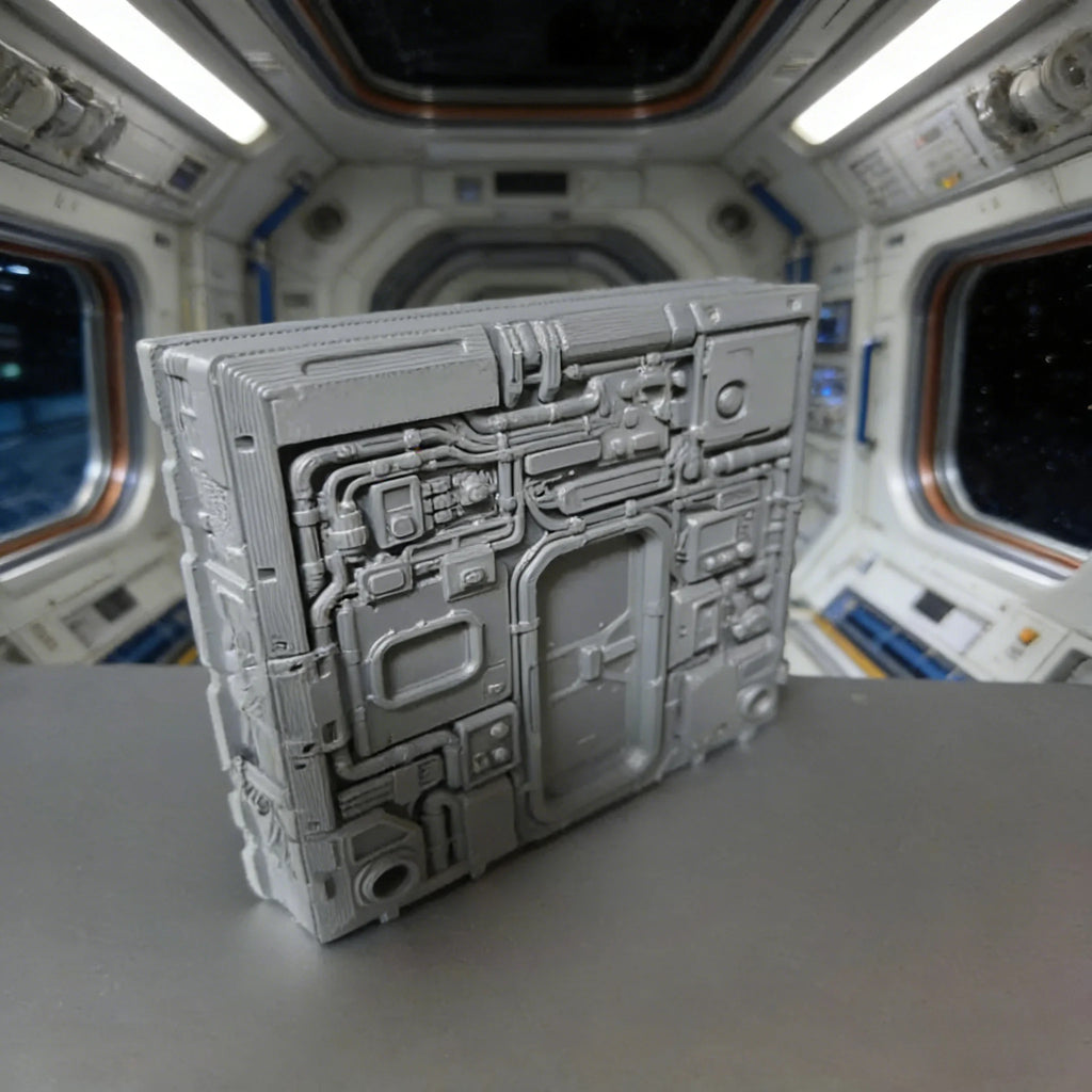 Sci-Fi Spaceship Interior Wall Tile - Industrial Futuristic Station Panel, Cyberpunk Terrain Base for Miniature Scenery Oasis Select