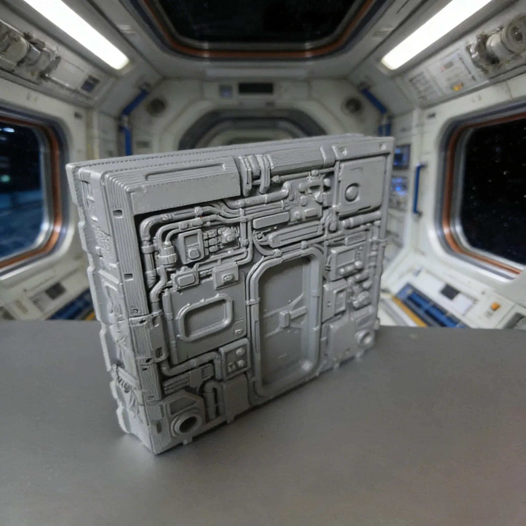Sci-Fi Spaceship Interior Wall Tile - Industrial Futuristic Station Panel, Cyberpunk Terrain Base for Miniature Scenery Oasis Select