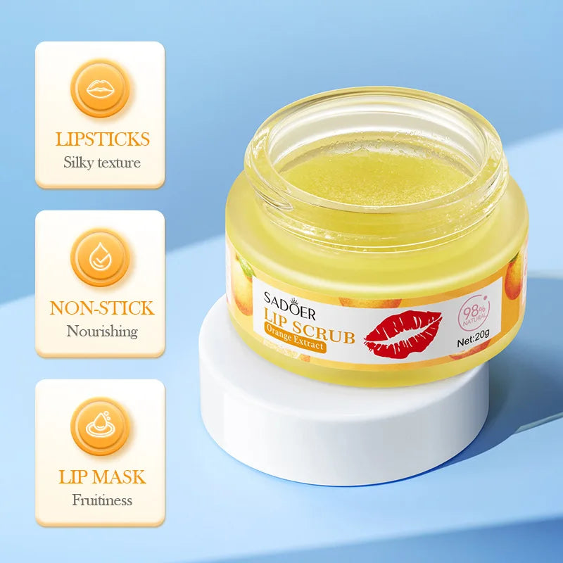 SADOER Fruit Lip Scrub Mask – Avocado Orange Strawberry Lip Scrub Mask Oasis Select