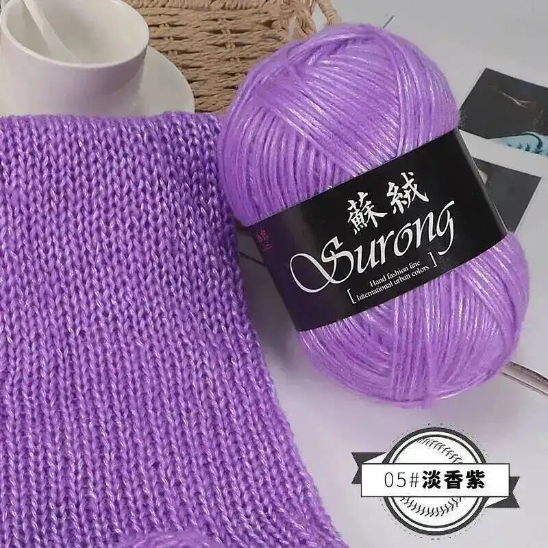 100g Metallic Hand knitting Yarn Crocheting silk acrylic Yarn to knit sweater blanket hat line Crocheting bag slipper Thread Oasis Select Fragrant Purple