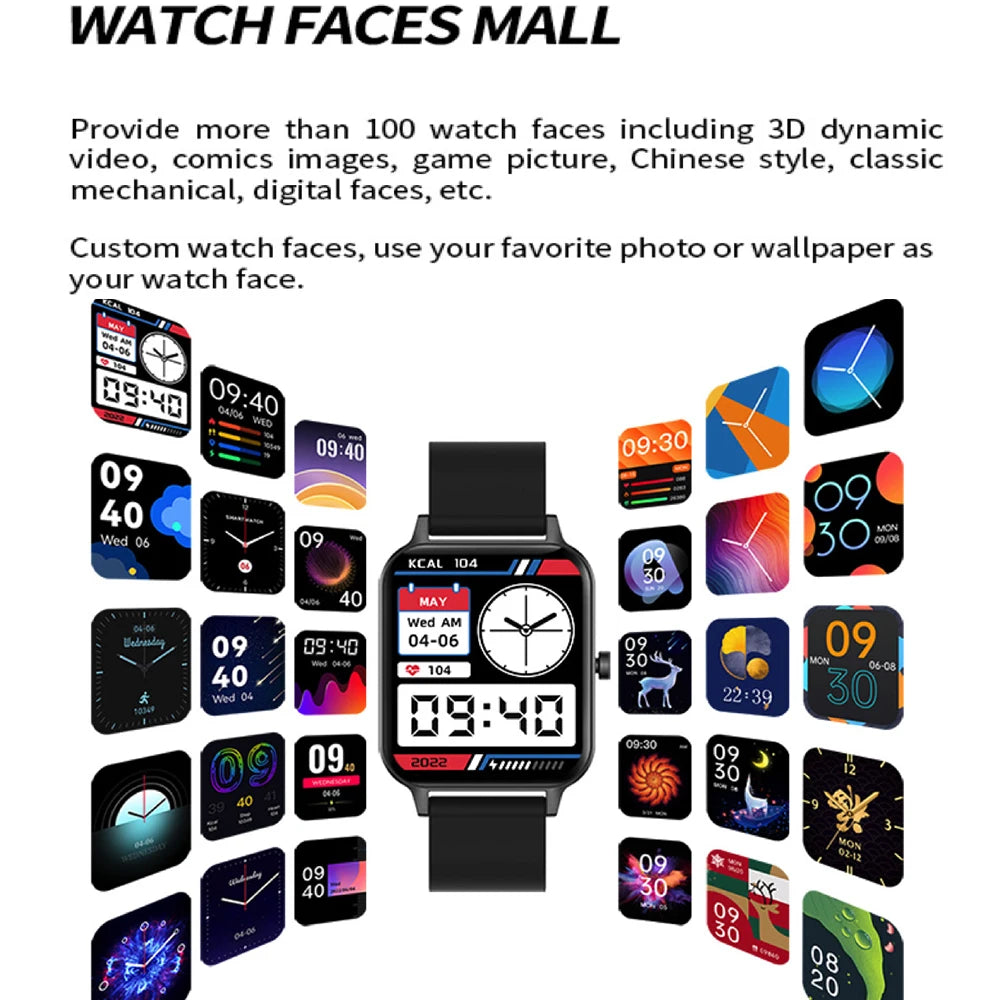 128M Local Music Smart Watch Blue Tooth Call 1.95” HD Full Touch Screen Smartwatch Weather Information Reminder Sports Bracelet Oasis Select