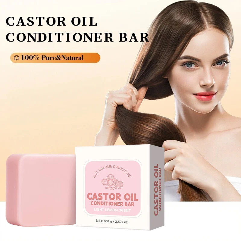 Castor Oil Conditioner Soap Bar,Moisturizing Nourishing Solid Shampoo,Strengthen Hair Roots Care,For Dry Frizzy Damaged Hair Oasis Select