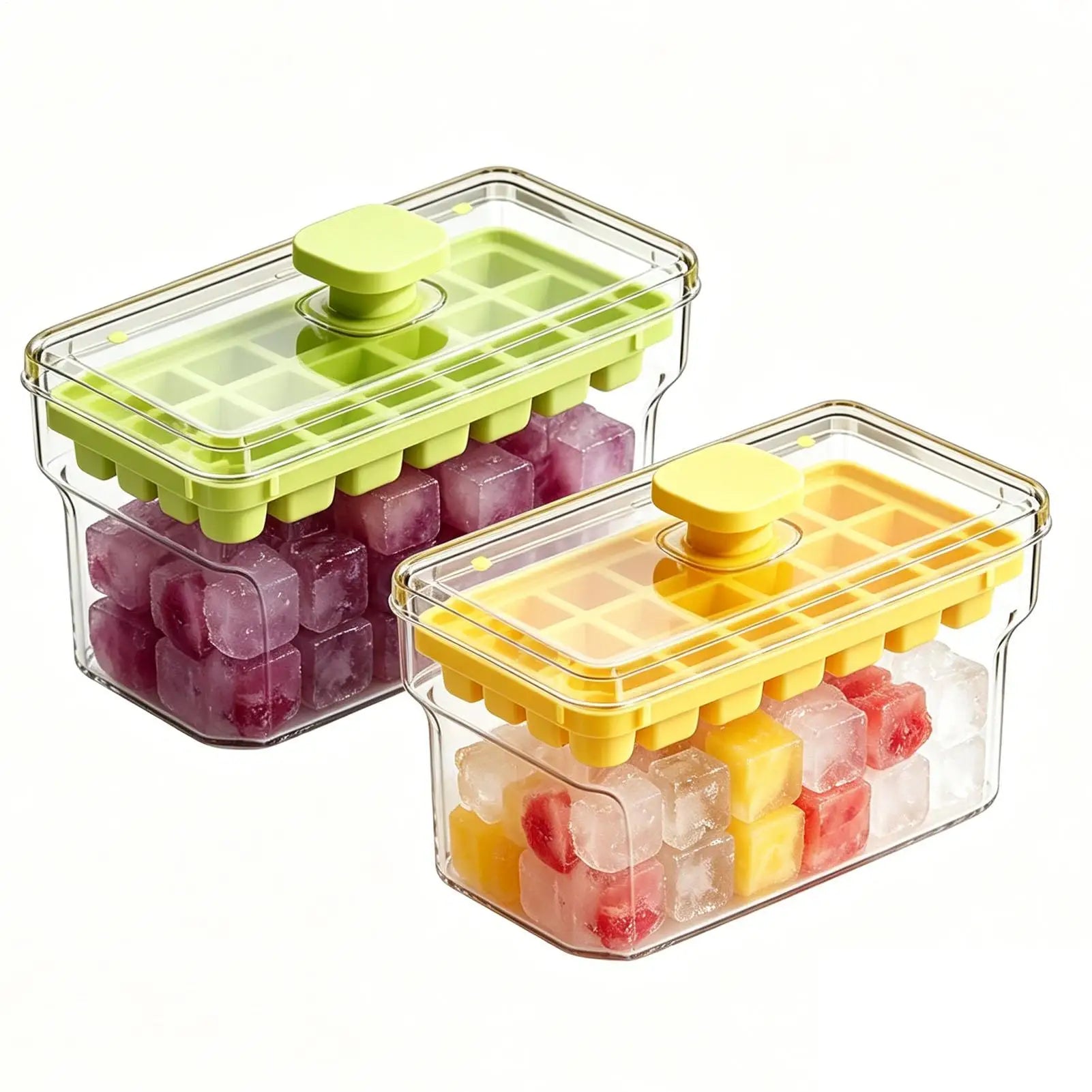 Press Ice Tray Bucket Multifunctional 32 Gride Ice Cubes Mold Ice Maker With One-touch To Release Portable Ice Box Ice Tray Oasis Select
