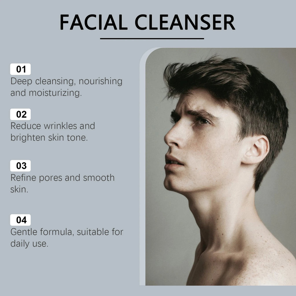 Men'S Nourishing Face Cleanser, Gently Cleanses Skin, Refreshing Oil-Control, Ideal For Daily Facial Care And Maintenance Oasis Select