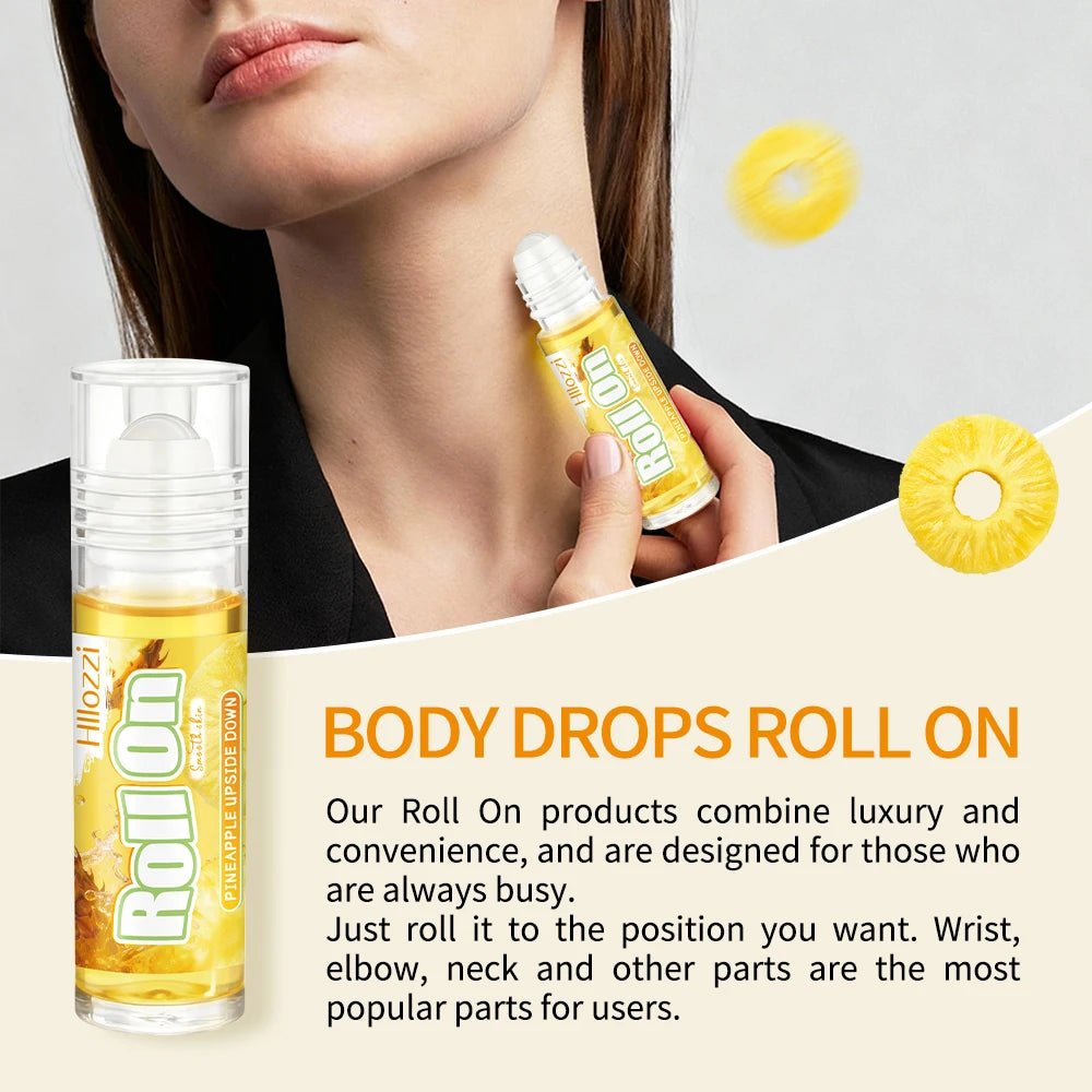 The pineapple body oil and glaze set includes a free rollerball applicator for long-lasting hydration, moisturizing, Oasis Select
