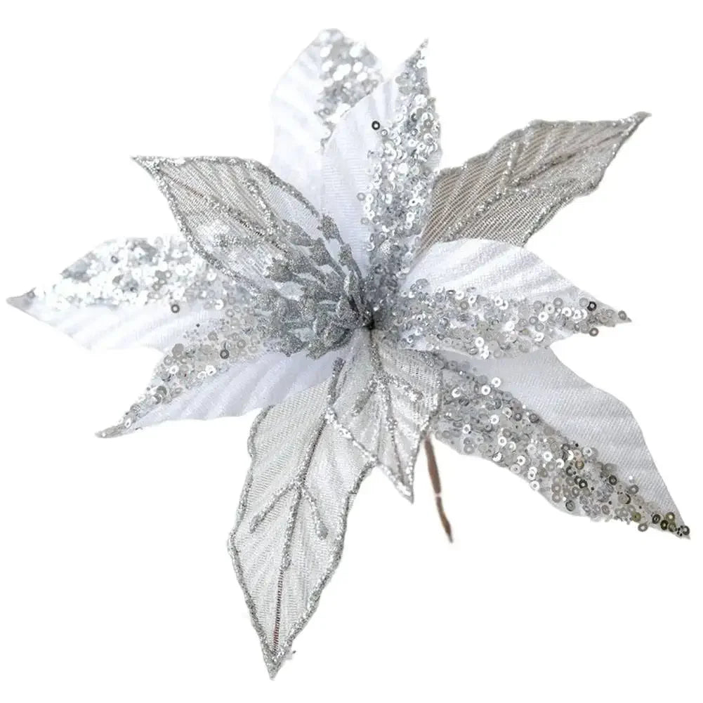 Artificial Flowers Christmas Tree Ornaments Christmas Festival Creative Decorating Options Elegant Christmas Decorations Oasis Select Silver China Mainland