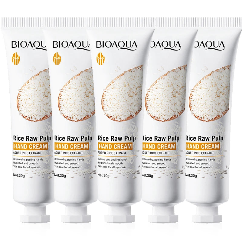 BIOAQUA White Rice Hand Cream – Moisturizing & Brightening Hand Cream Oasis Select 5pcs