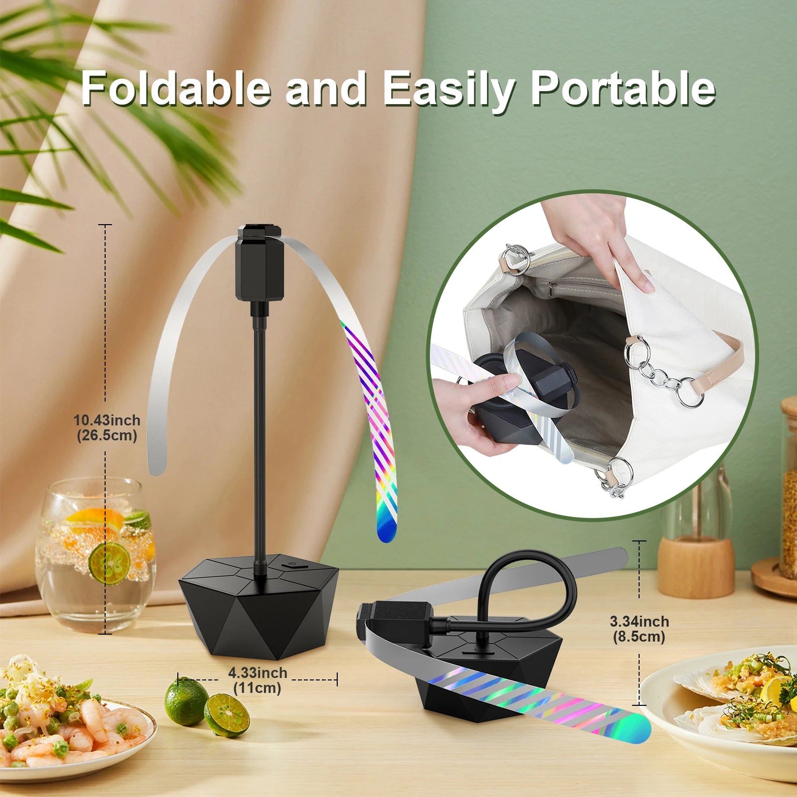 Fly Fans for Table, Soundless Fly Repellent Fan with Soft Blades and Hanging Hook, Handy for Outdoor Use Restaurant BBQ Picnic Oasis Select