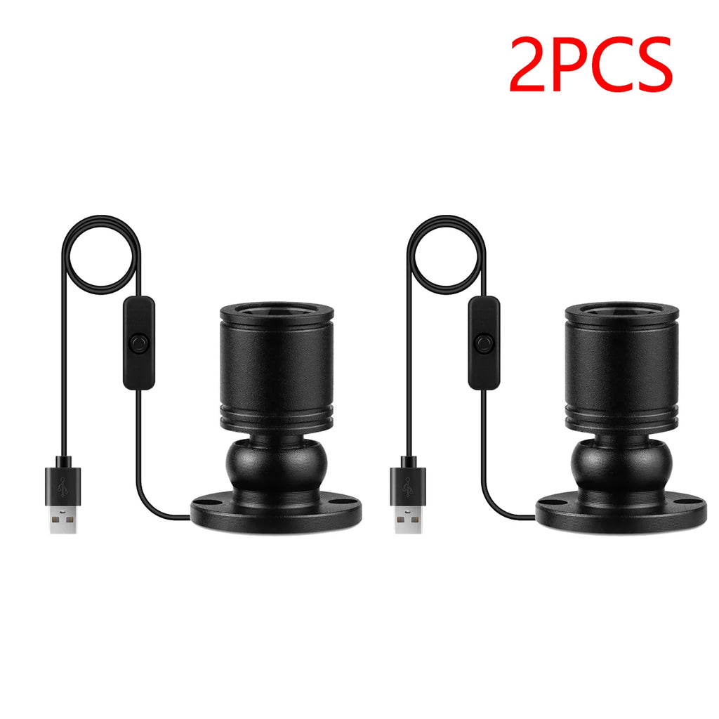 10/8/6/4/2pcs LED Cabinet Spotlight DC 5V 1W USB Powered Ceiling Lights With Switch,Counter Showcase Jewelry Shelf Display Lamp Oasis Select 2x Black Shell Red