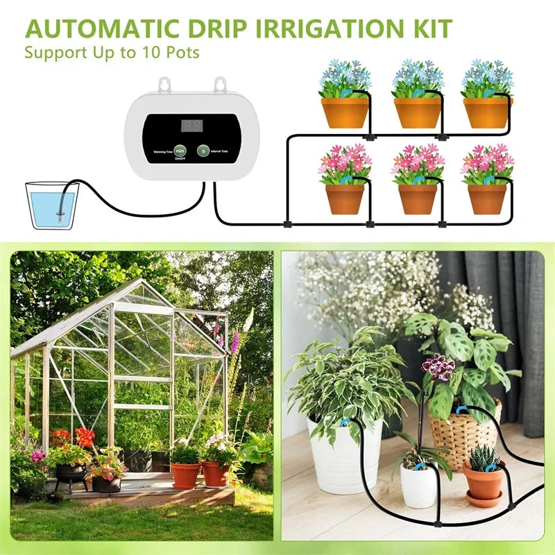 DIY Solar Irrigation Potted Plant Drip Irrigation Kit,Garden Balcony Greenhouse Drip Irrigation System,Automatic Watering System Oasis Select