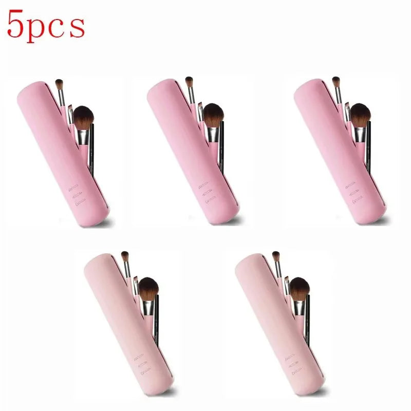 5/3/1Pcs Silicone Makeup Brush Storage Bag Waterproof Makeup Brush Travel Holder Magnetic Portable Cosmetic Bag Multipurpose Oasis Select 5pcs mix 1