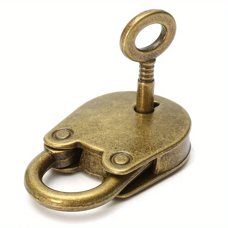 Unlock the Charm of the Past with This Mini Old Vintage Metal Lock and Key Padlock Oasis Select Gold