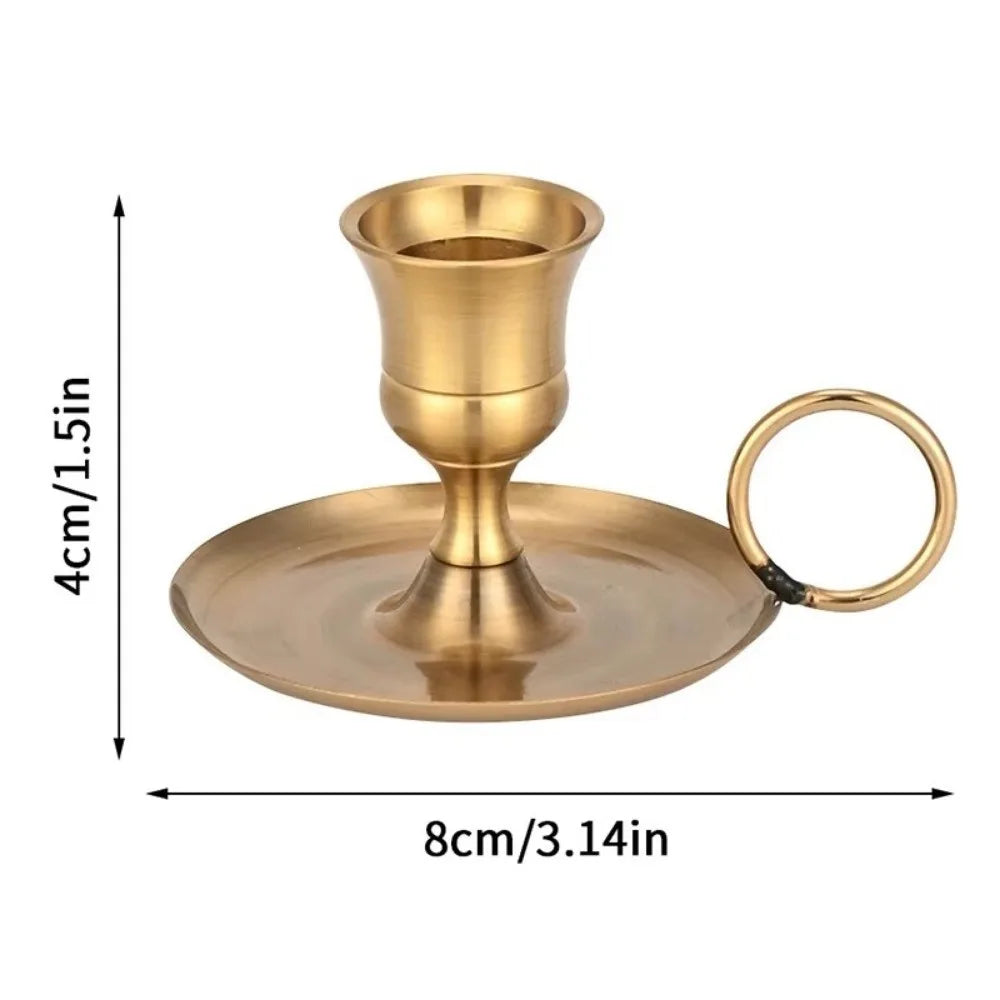 Retro Metal Candle Holder European Style with Handle | Centerpiece