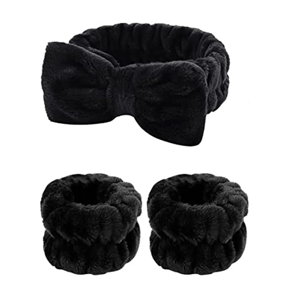 Cute Plush Wristband Hair Tie Makeup Mask Moisture Proof Sleeve Cover Hair Ring Headphone Women Oasis Select
