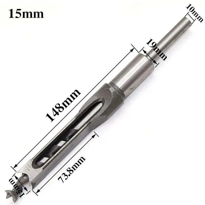 JUSTINLAU HSS Square hole drill Woodworking Drill Tools Auger Mortising Chisel Drill Set DIY Furniture Square Woodworking drill Oasis Select 15mm