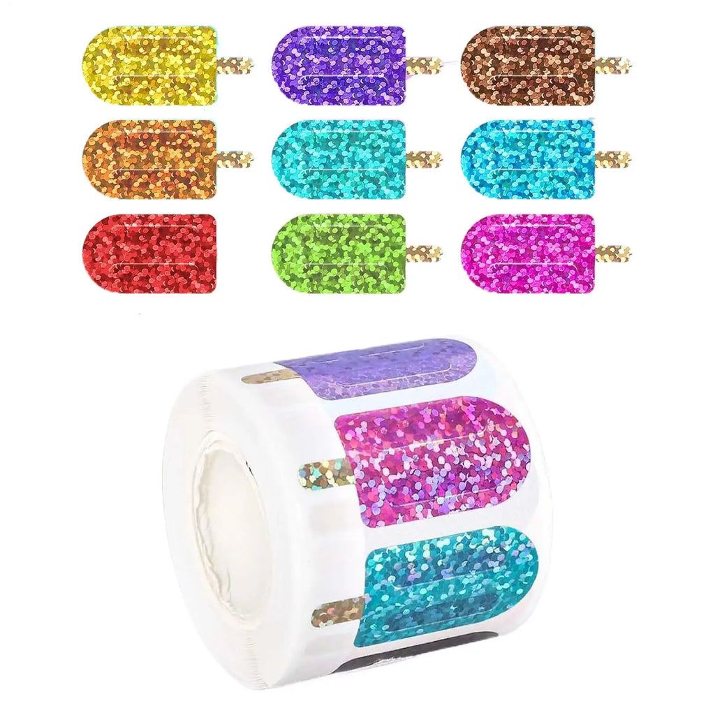 500Pcs Popsicles Pattern Summer Vibes Drinkware Decor Self-Adhesive Stickers Party Vibes Decor For Gift Card Box Decor Stickers