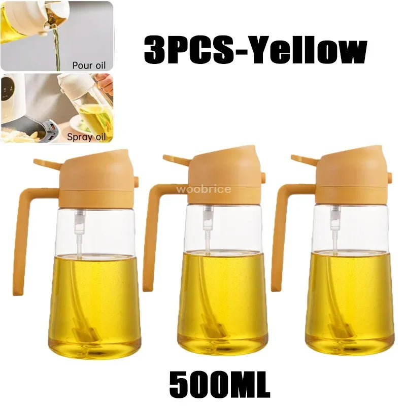 Plastic Kitchen Barbecue Cooking Spray Oil Pepper Spray Vinagrera Liquid Pimentee Oil Olive Oil Dispenser Soy Sauce Container Oasis Select 3PCS-yellow
