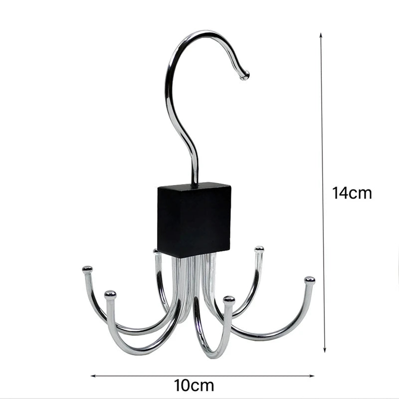 WISH 360-Degree Rotating Hook With 6 Hooks, Used For The Receiver Of Wardrobe, Coat, Belt And Closet Oasis Select