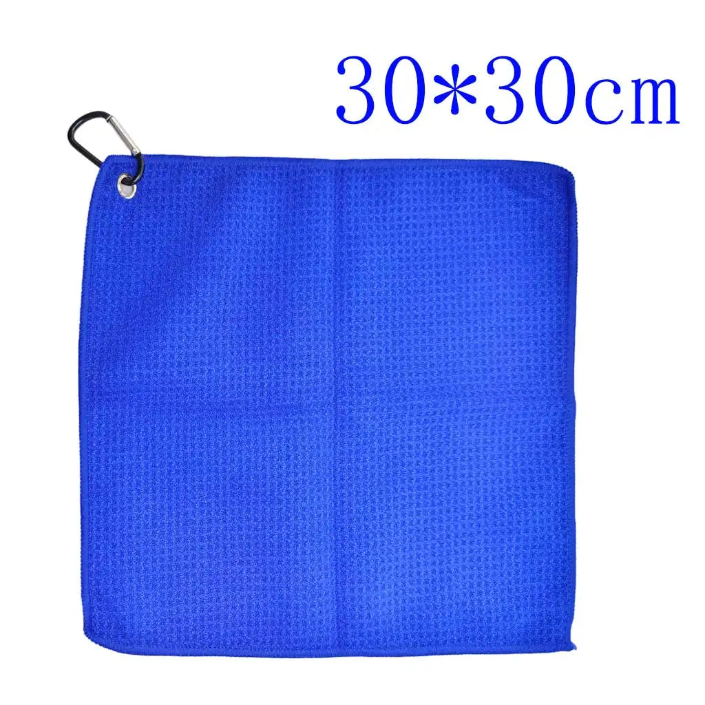 Golf Club Towel with Carabiner Clip Microfiber Golf Quick Dry Towel For Clubs Hands Face Oasis Select Blue towel30-30cm