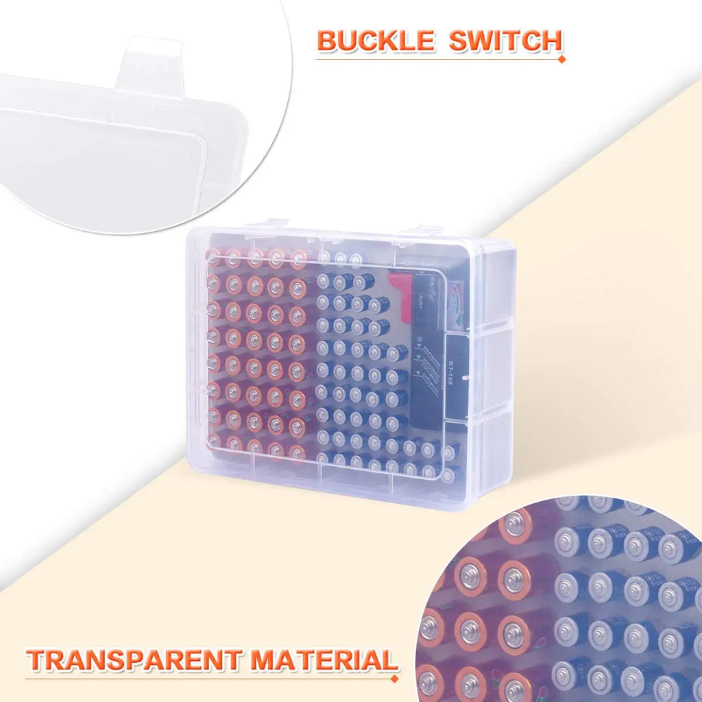 Battery Storage Organizer Box + Tester – Holds 90+ Batteries