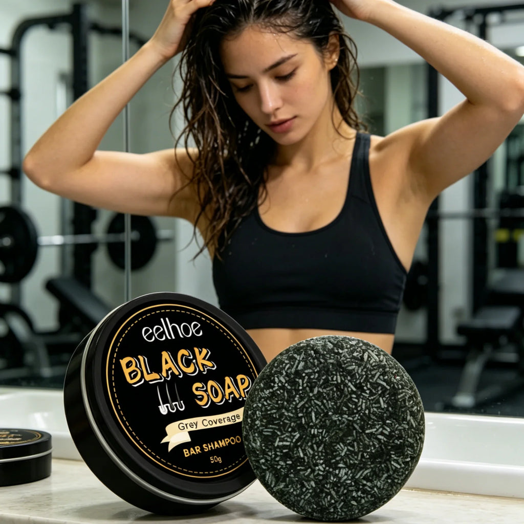 EELHOE Black Soap Natural Shampoo Bar – Gray Hair & Deep Nourish Natural Shampoo Bar Oasis Select
