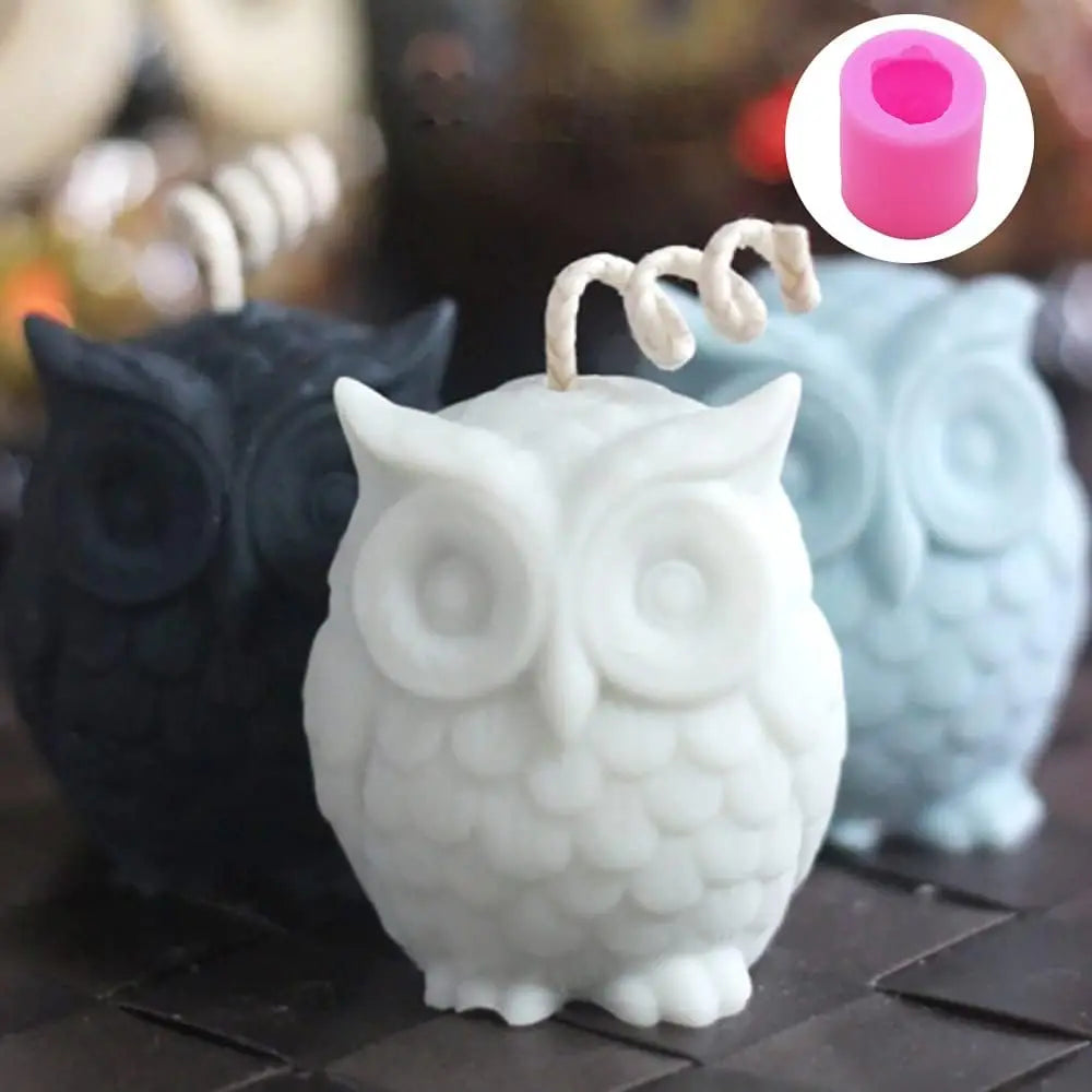 For Fun 3D Owl Lamb Silicone Molds Sugar Flipping Chocolate Cake Mold DIY Aromatherapy Candle Gypsum Clay Resin Mold Decorat Oasis Select