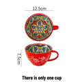 1pcs Vintage Bohemian Ceramic Mug Multi-purpose Daily Drinking Vessel Nice Present for Friends Family Work Partners Oasis Select 301-400ml 1pcs red cup
