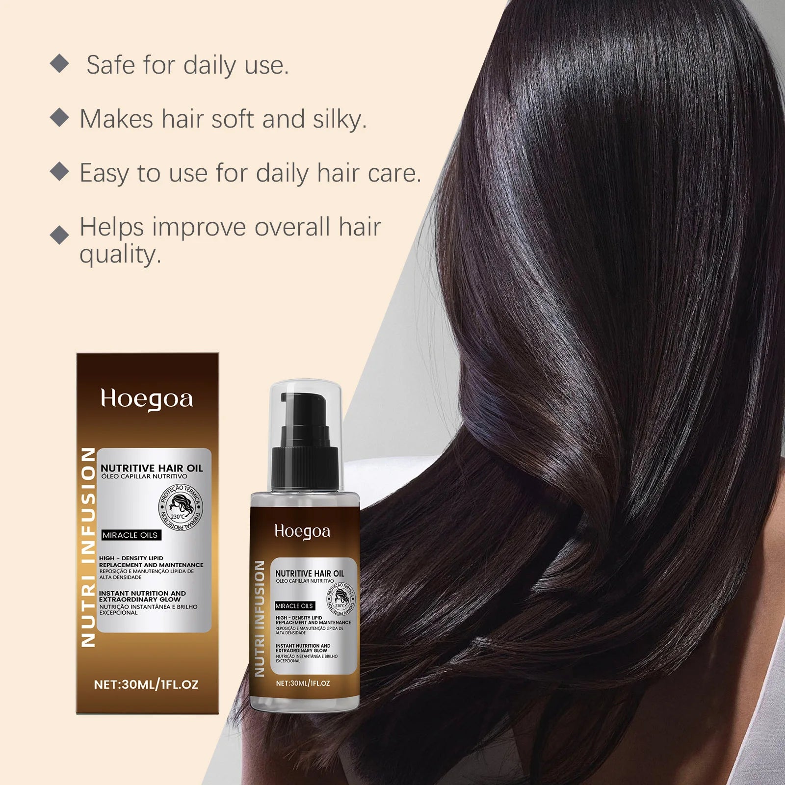 HOEGOA Moisturizing Hair Oil – Daily Hydration, Smooth & Silky Moisturizing Hair Oil Oasis Select