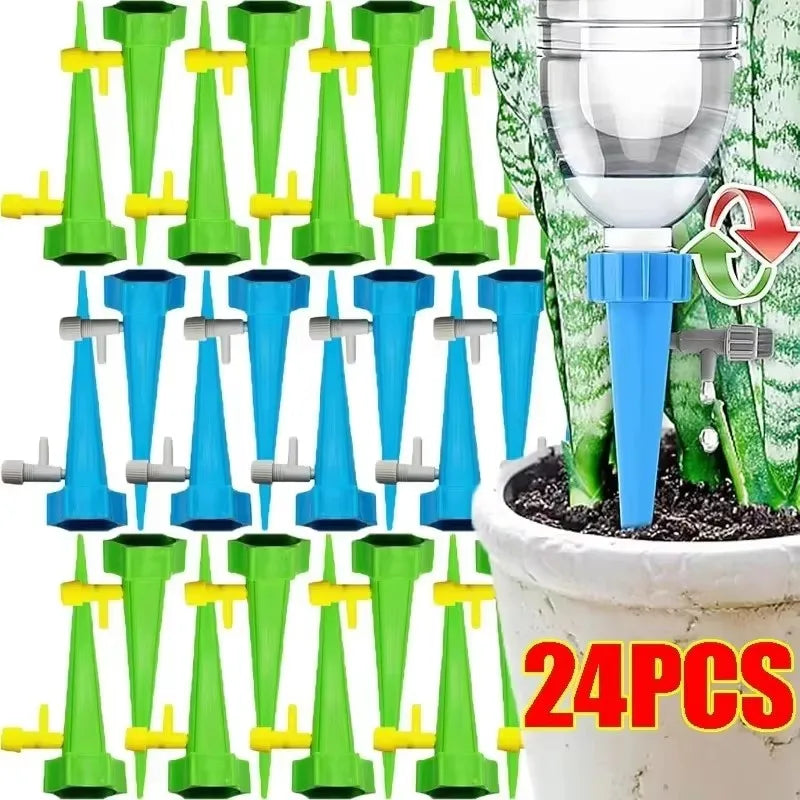 6-24pcs Self Watering Kit Drip Irrigation Indoor Plant Watering Device Horticultural Flower Automatic Watering Device Small Tool Oasis Select
