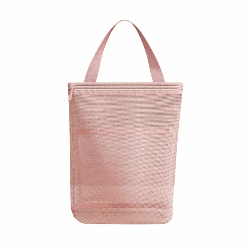 Hanging Mesh Toiletry Bag – Breathable Zipper Organizer
