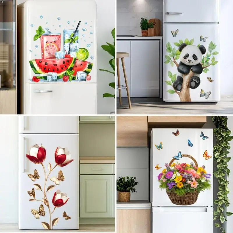 Cool Summer Watermelon Drink Wall Sticker Kitchen Refrigerator Decorative Decal Self-Adhesive Waterproof Removable Home Decor Oasis Select