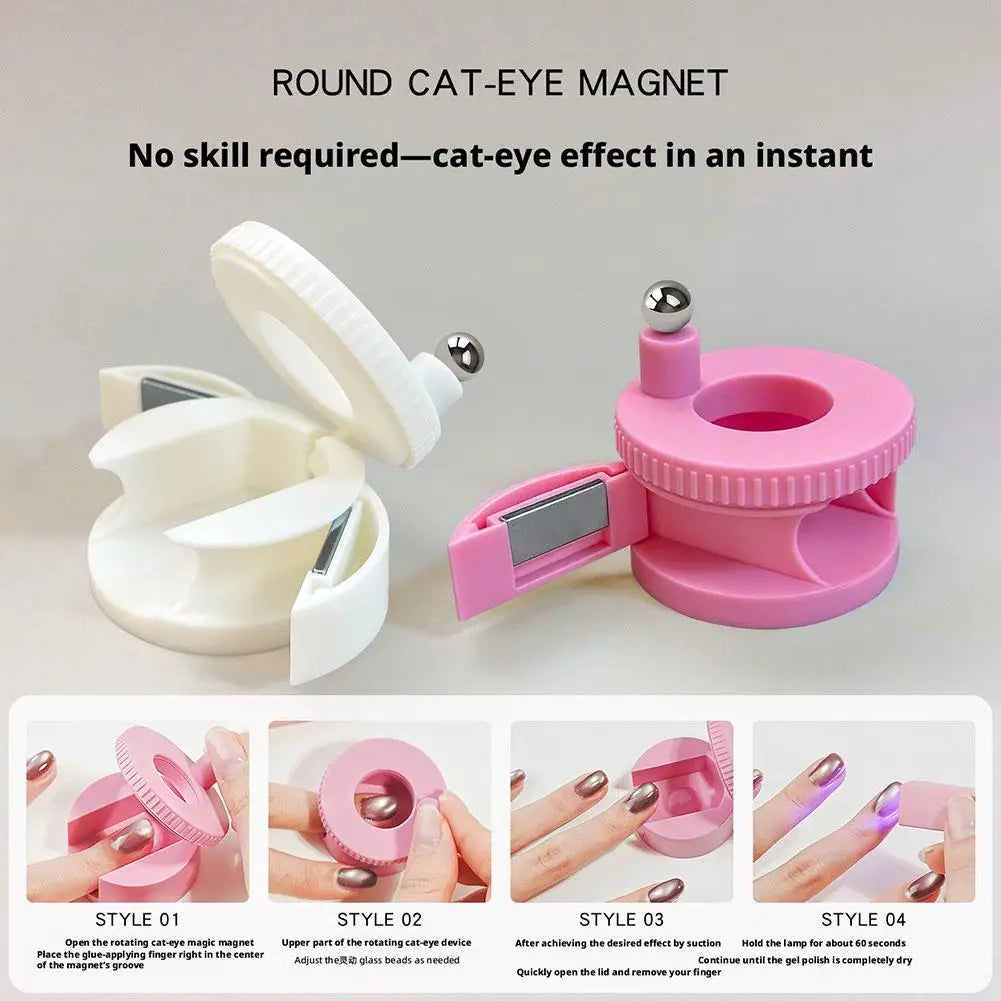 Cat Eye Nail Magnet Tool – Wide Light & Rotating Multi-Effect Nail Art Magnet Tool Oasis Select
