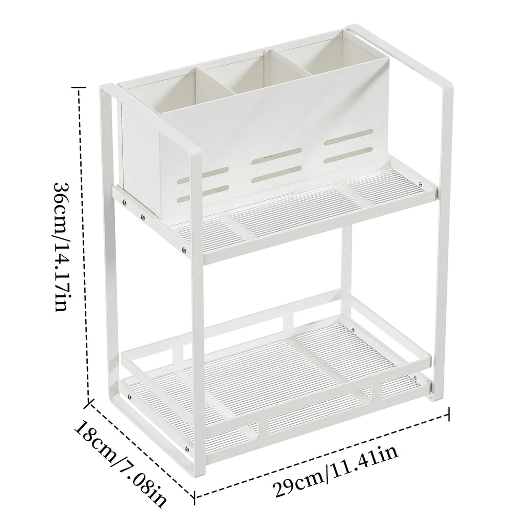 Household Hair Dryer Shelf Hair Tool Makeup Brush Storage Tube Bathroom Dresser Skin Care Product Shelf Oasis Select White color box