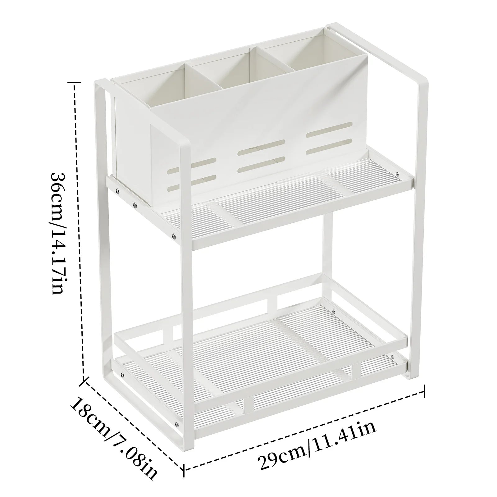 Household Hair Dryer Shelf Hair Tool Makeup Brush Storage Tube Bathroom Dresser Skin Care Product Shelf Oasis Select White color box