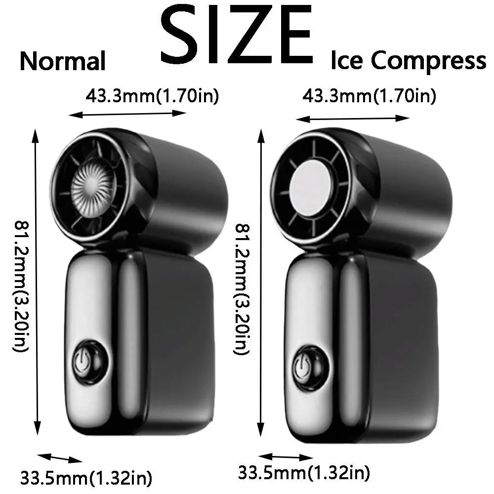 Ice Compress Mini Electronic Fan Hanging Rope 6 Gear Mini Handheld Fan USB Rechargeable Plastic Air Conditioner Fan Summer Oasis Select