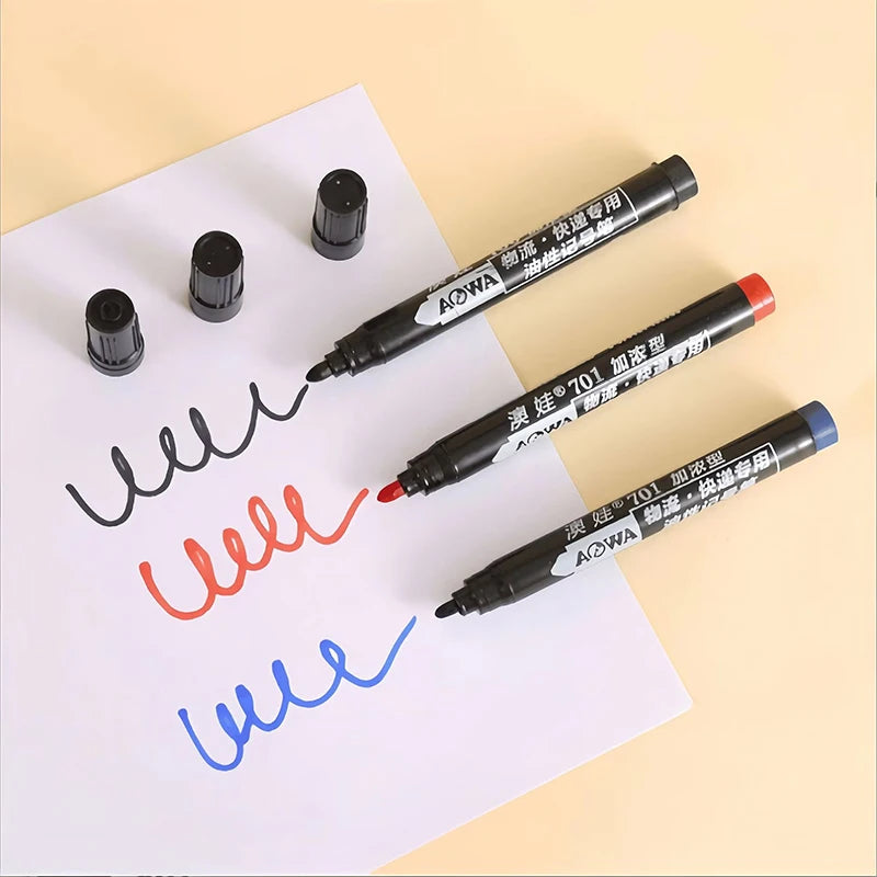 10pcs Waterproof Permanent Markers, Large Capacity Black Ink, Oil-Based, Ideal for Office & Marketing Use Oasis Select