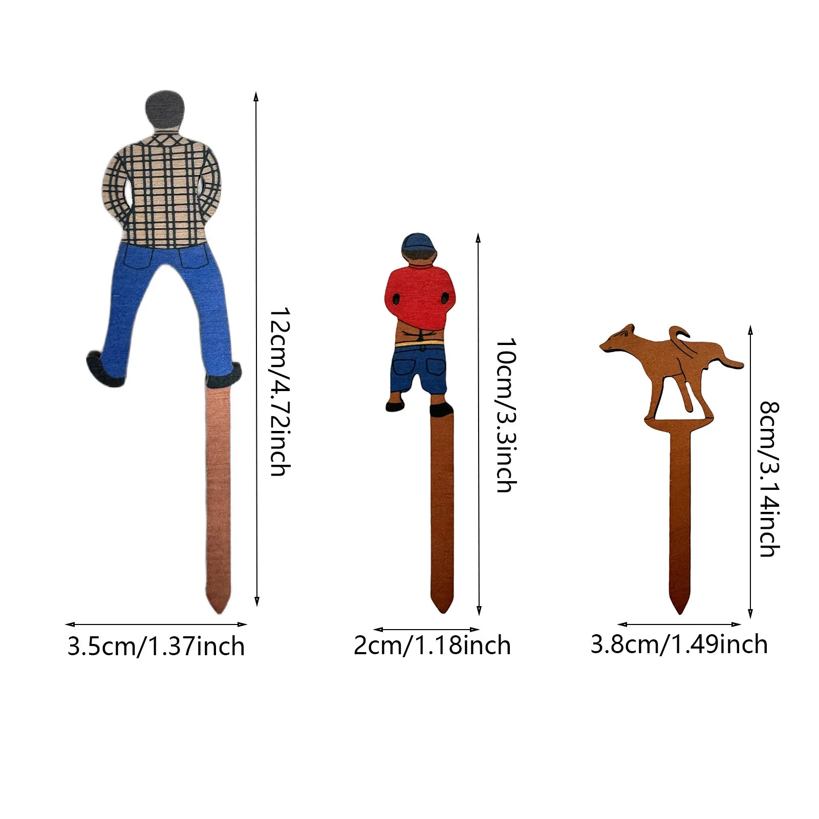 Fun Potted Wood Mini Card Father Son Dog Garden Home Flower Pot Decoration Garden Decoration Oasis Select small