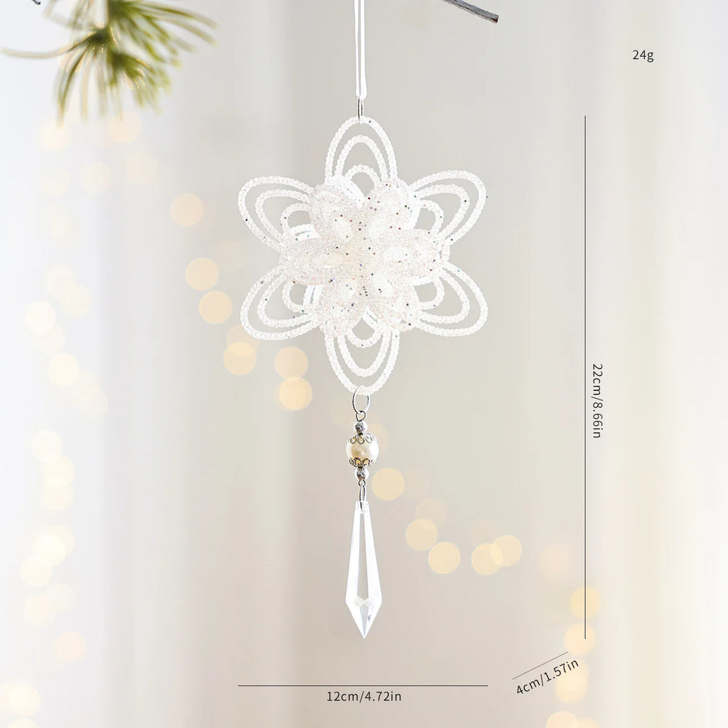 White Christmas Tree Hanging Ornaments – Candy, Chime & Wreath