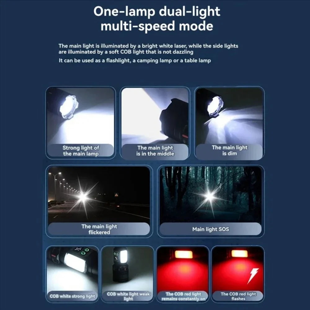 Most Powerful Long Range Flashlight Telescopic Zoom Torch Emergency Light Portable USB Rechargeable Flashlights Oasis Select