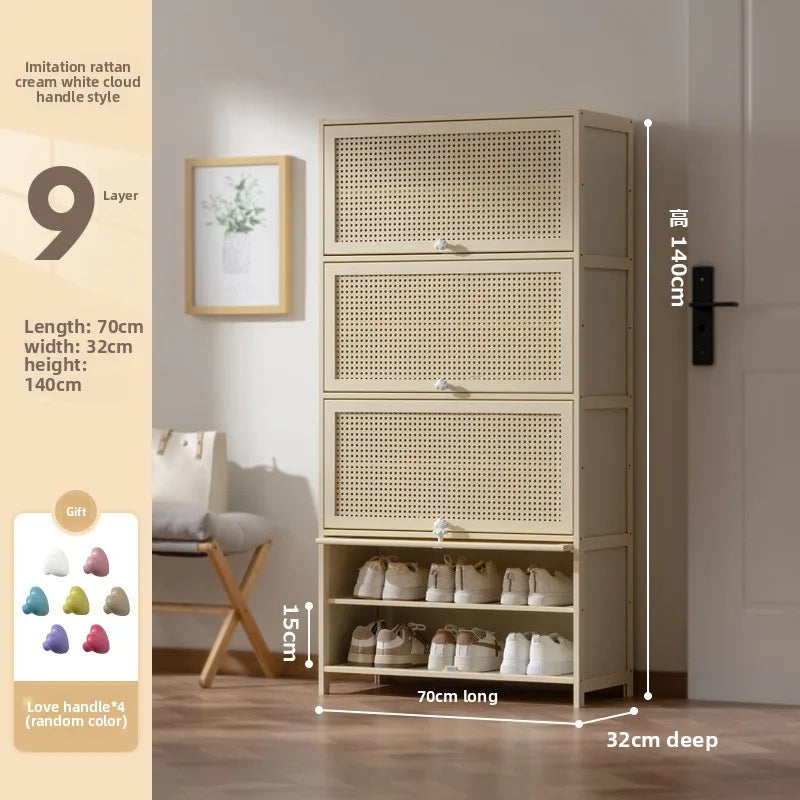 Cabinet household door against the wall large capacity entrance entrance entrance integrated solid wood storage shoe rack Oasis Select Nine floors 70