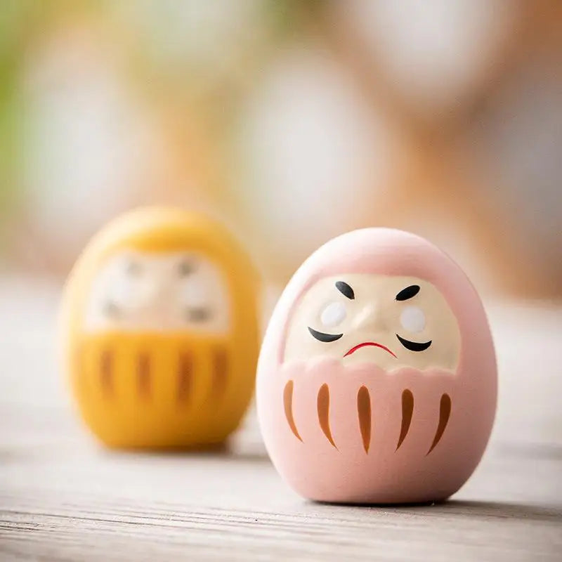 Japanese Ceramic Daruma Statue Daruma Tumbler Crafts Lucky Fortune Ornament Landscape Daruma Doll Fengshui Home Decor Gift Oasis Select
