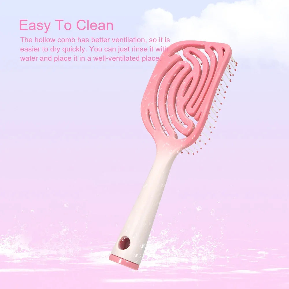 Hollow Hair Brush – Anti-Static Scalp Massage, All Hair Types Hair Brush Oasis Select