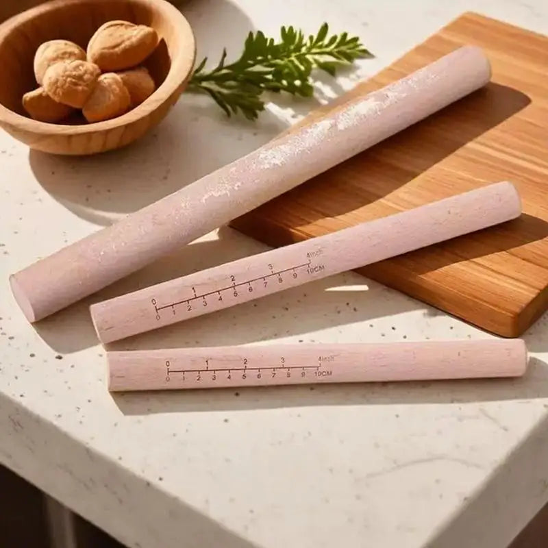 Rolling Pin With Graduations, Pizza Rolling Pin, Wooden Rolling Pin For Home Use, Baking Tool, Kitchen Utensils Oasis Select
