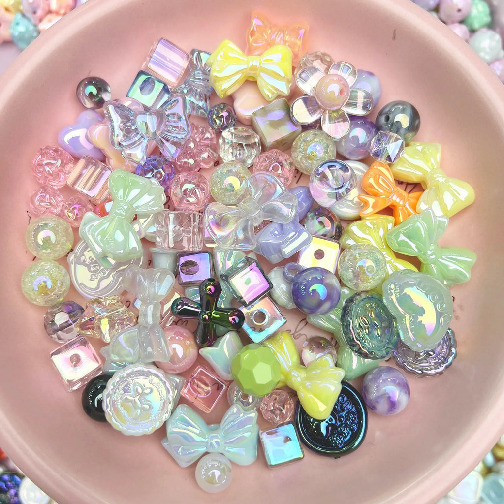 20g Y2K Acrylic Assorted Beads Flower Sweetheart Butterfly Candy Kawaii Aesthetic Beads for Bracelets DIY Jewelry Making Supply Oasis Select Mix