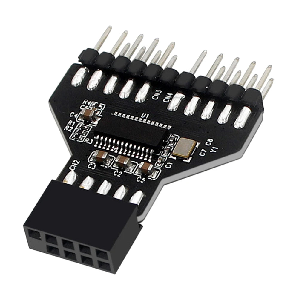 USB 2.0 9-Pin Header Splitter 1-to-2 with 19-Pin Adapter | VODOOL USB Header Adapter Oasis Select spain