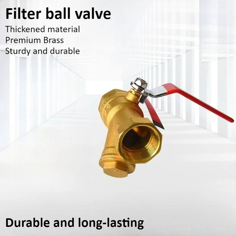 Brass Filter Valve Y-shaped with Handle 1/2 "3/4" 1 "pressure Resistant Wear-resistant Direct Networking Filter Thread Filter Oasis Select