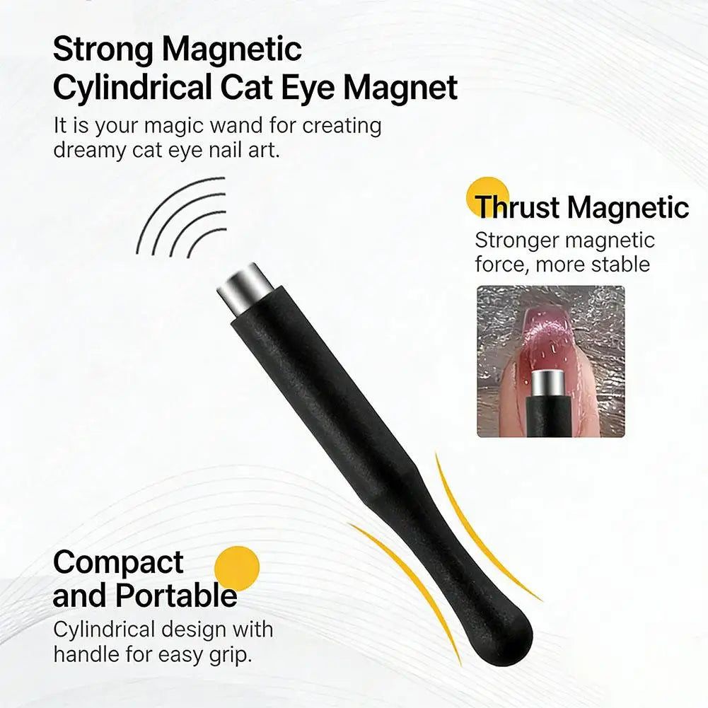 Cat Eye Nail Magnet Wand – Dual-Head Cylindrical Gel Tool Nail Art Magnet Oasis Select